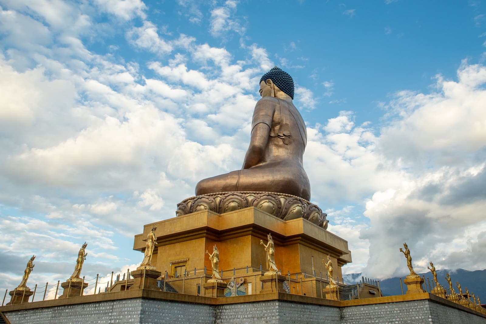 The giant Buddha Dordenma statue above Thimphu valley